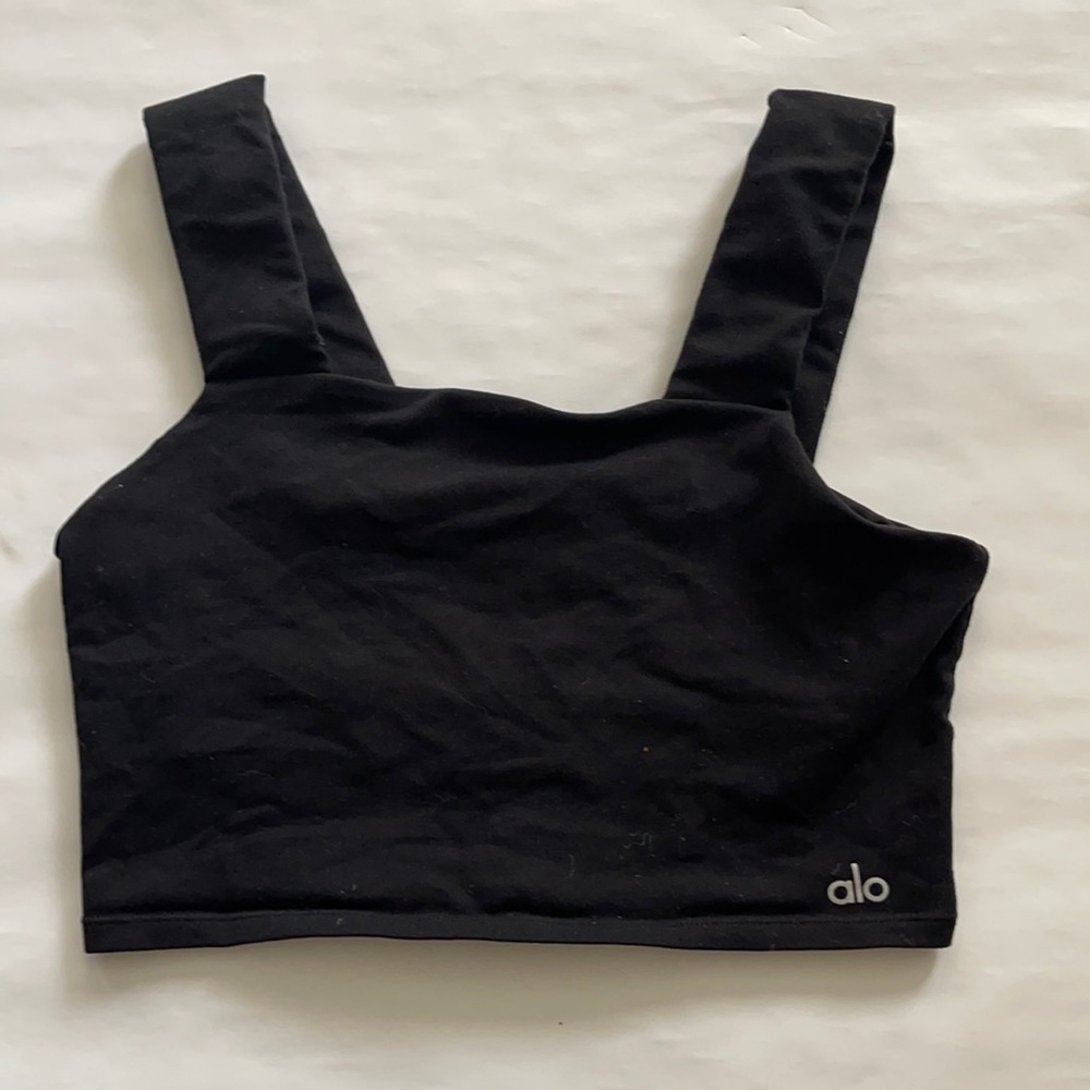 Alo Yoga Long Line Bra - Black - Size Small